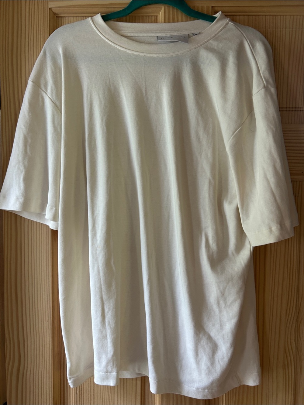 Men's Thick Crew Neck Short Sleeve shirt - Cream xl